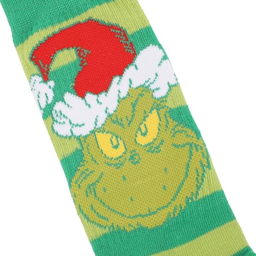 Bioworld The Grinch Grinch Wearing Red Christmas Hat Mens Athletic Crew Socks4