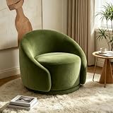 VANOMi Swivel Chairs for Living Room, 34" W Velvet Accent Chair, Green