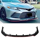 Fancemot Black & Red Front Lip Compatible with 2021-2024 Toyota Camry SE, SE Nightshade, XSE, XSE V6, TRD, Hybrid SE, Hybrid XSE, Splitter Under Chin Spoiler Body Kit for Toyota Camry