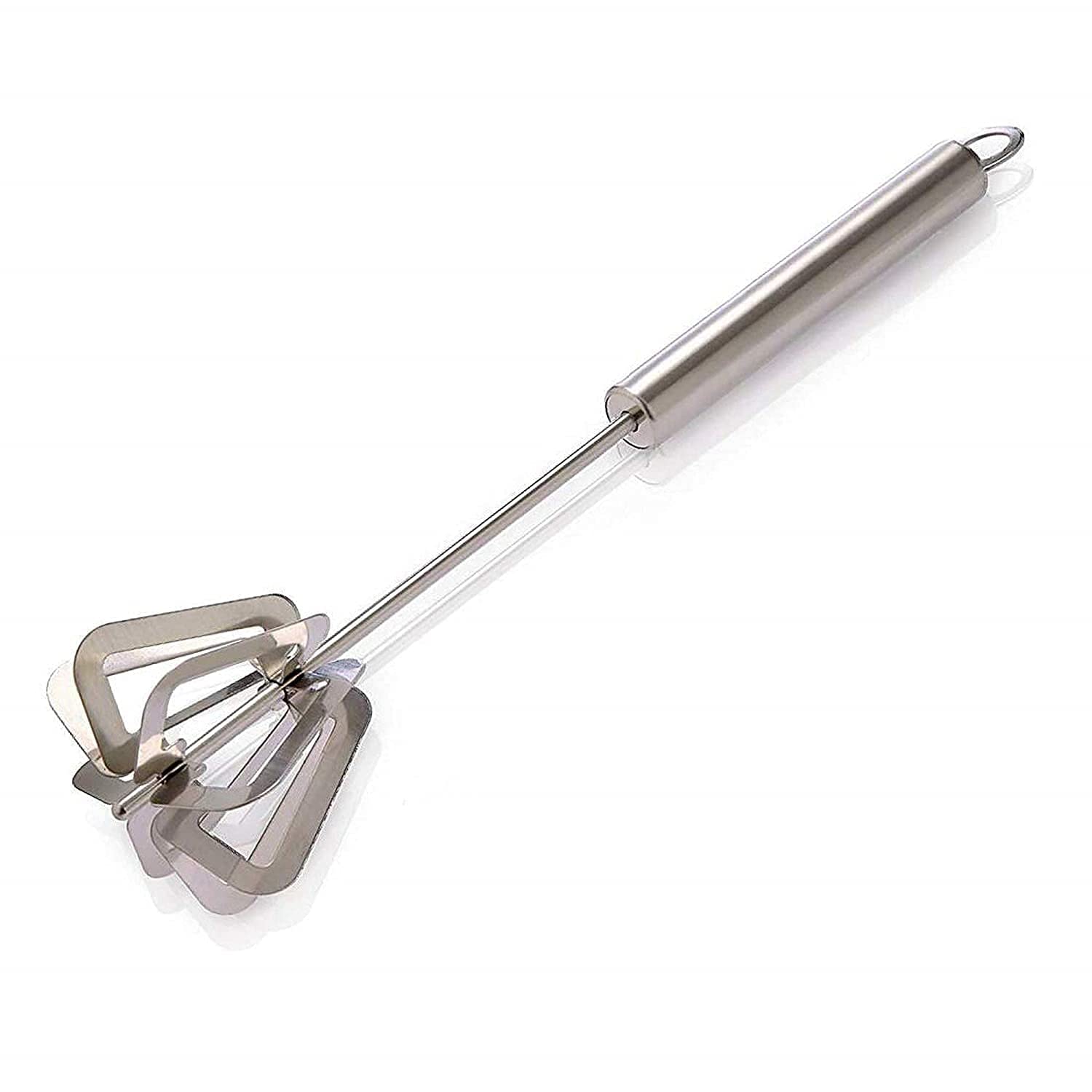 ALESSO Stainless Steel Hand Mixi - Semi-Automatic Handhold Push-Type Handy churner Egg Beater, Butter Milk Non-Electric Household Silent Blender for Home Kitchen (Silver) [Pack of 1]-image-22