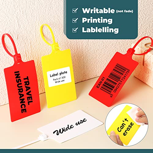 300 Pcs Plastic Tags Seals Shipping Label 255 Mm Total Length Waterproof Plastic Hanging Tags And 3 Color Marker Pens For Logistics Shipping Luggage Labeling Fastener (Red, Blue, Green, Yellow, White) #TOP4