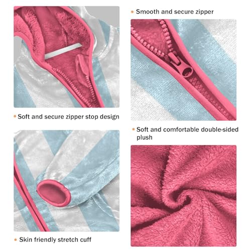 GuoChe Light Blue Stripe Baby Boy Fleece Jacket Hoodies3