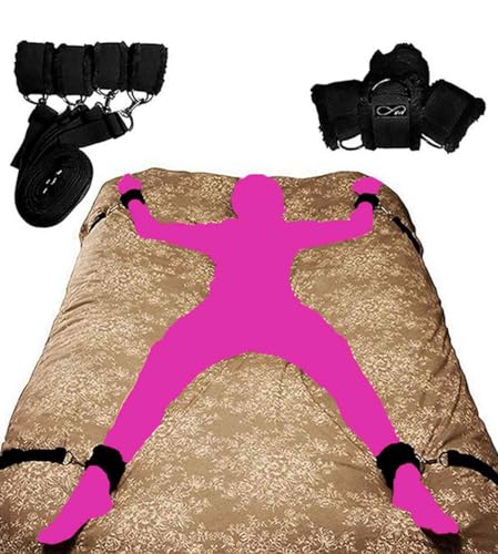 BDSM Bondage Restraint Kit for Couples Under King Bed Bondage Resistant Queen Size Bed Restraints Belts for Wrists and Ankles Men Sex Hand Cuff Bracelets for Bedroom Couples Sexy Gift Sets Sweatshirt