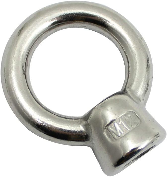 DWZ 5PCS JIS1169 Lifting Eye Nut Ring Loop Hole Thread Nuts 304 Stainless Steel M6 M8 M10 M12 For Marine Hardware (Size: M12)