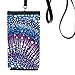 Science Cell Microcosc Pattern Phone Wallet Purse Hanging Mobile Pouch Black Pocket