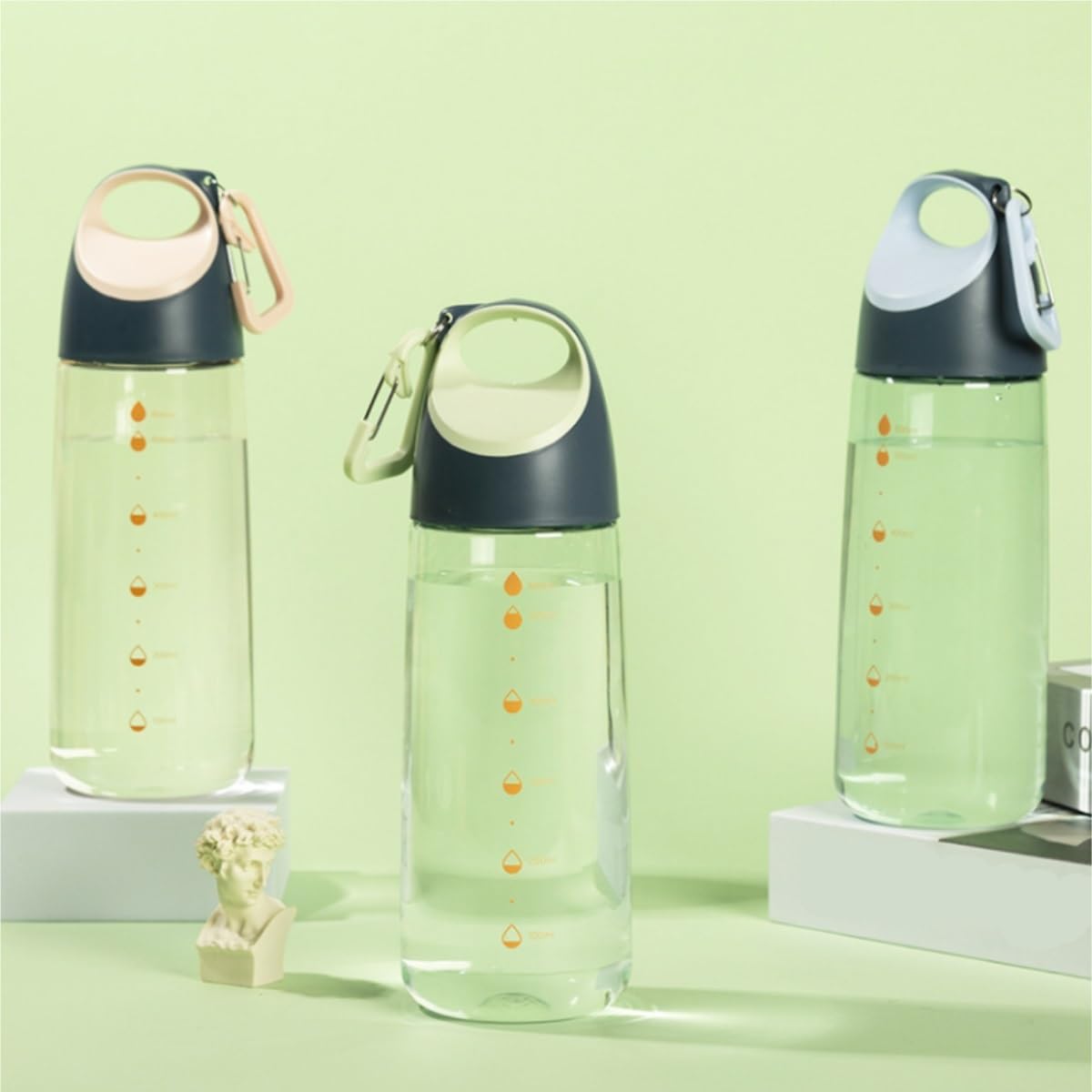 Trinkflasche, Bergsteigen Wasserkocher Tragbare Sport Radfahren Wasserbecher Mit Skala Geschenk Wasserflasche BPA-freie(Pink)