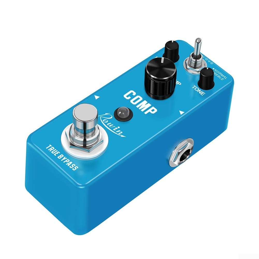 Pedale compressore per chitarra Rowin Dual Mode normale e alti per prestazioni sonore personalizzate