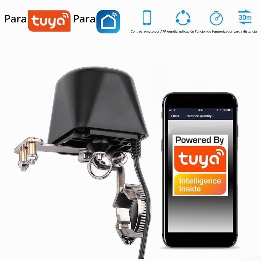 Válvula de agua inteligente WiFi/Bluetooth con control por voz,Para TUYA WiFi 2.4GHz Control de Válvula Control Inteligente Agua/Gas Válvula Tipo Válvula para cocina, jardín y granja