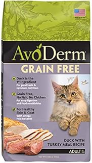 Avoderm Natural Grain-Free Dry Cat Food, All Life Stages Duck Recipe, 5 Lb Bag