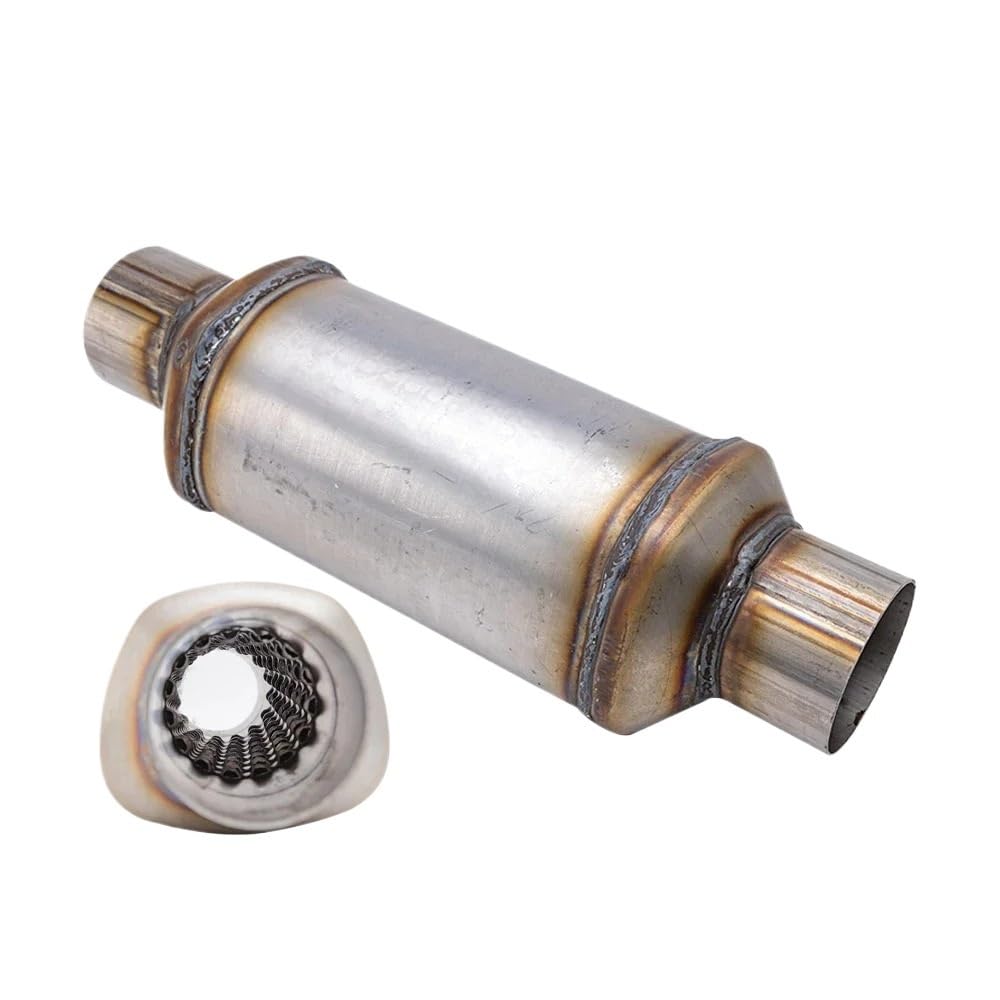 Car Exhaust Muffler Pipe Rezonator samochodowy ze stali nierdzewnej Wewnętrzna spiralna rura tłumika 3-calowy wlot Tłumik Samochodowy