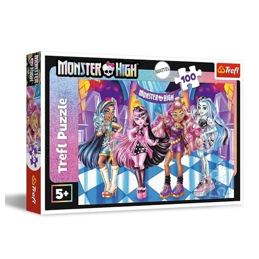 Trefl - Monster High, Amis Effrayants - Puzzle 100 Pièces - Puzzle coloré avec des Personnages de Dessin Animé, Divertissement Créatif, pour Les Enfants à partir de 5 Ans