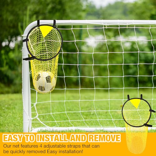 HIULLEN 2 Stück Fußballtor Zielnetz, Fussball Ziel Tasche mit Rahmen, 45 x 60CM Fussball Trainingszubehör für Schießgenauigkeit Verbesserung, Fußballtor Zubehör für Kinder, Erwachsene