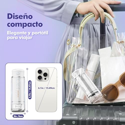 Image of Water Flosser Cordless Travel, Mini Oral Irrigator with Telescopic Water Tank, 5 Modes, 6 Jet Tips, IPX7 Waterproof Electric Portable Water Teeth Cleaner for Braces Bridges Care