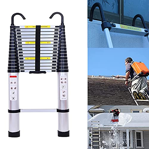 Escalera telescópica Aluminio de 6.2m, Escalera de Extensión Telescópica Portátil...