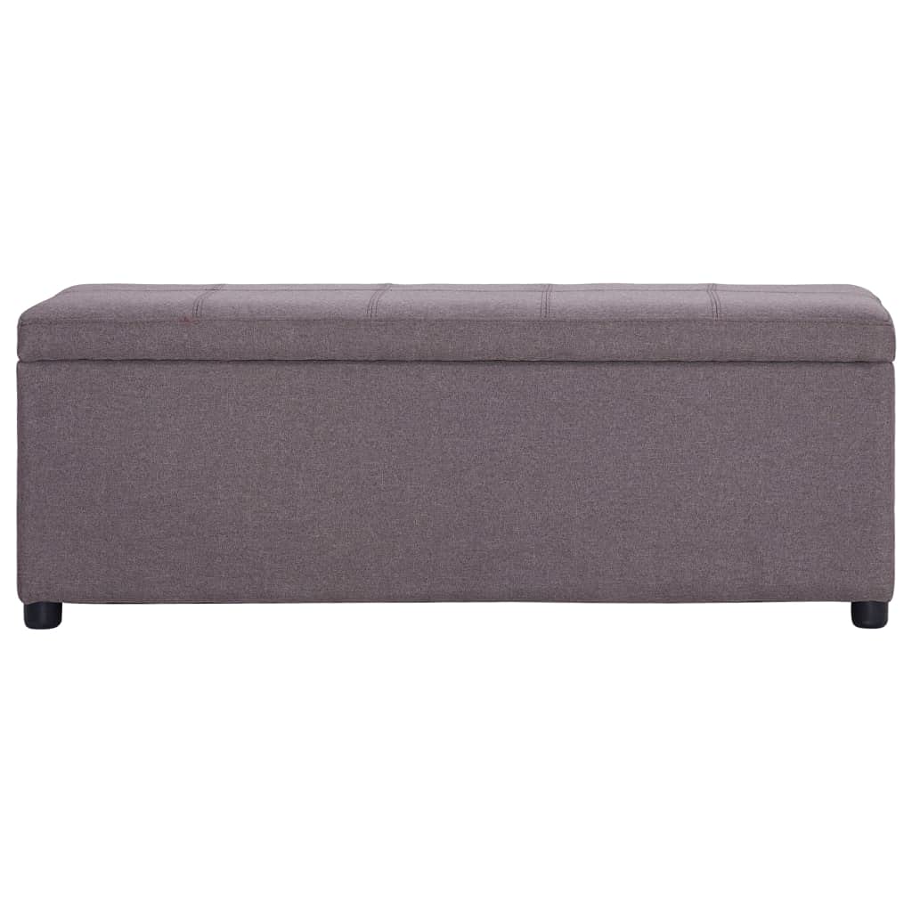 vidaXL Bank mit Stauraum, elegant, weich, Sitzbank, moderne Aufbewahrung, Truhe für den Eingangsbereich, 116 cm, Taupe aus Polyester