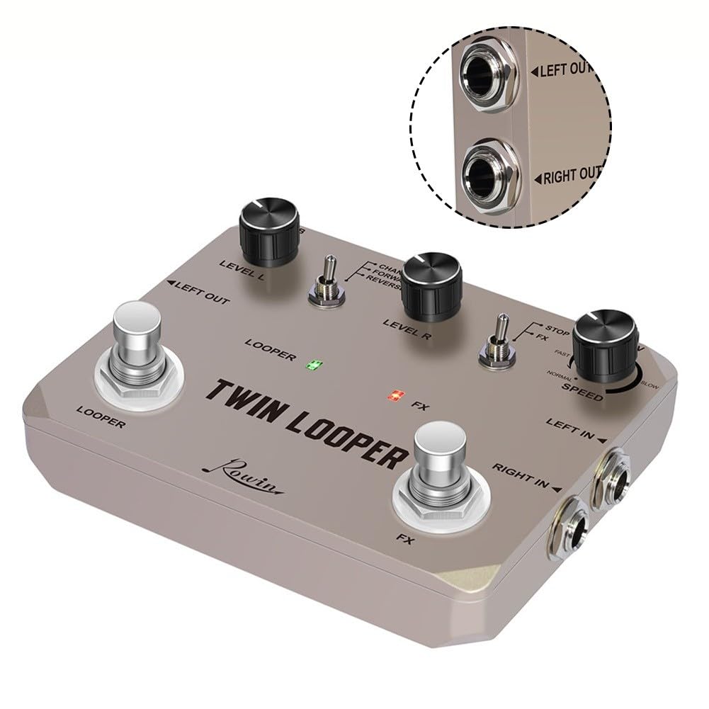 Pedale Looper per Chitarra Elettrica, Loop Station, 11 Modalità, Registrazione 10 Min, Reverse Play, True Bypass, Custodia in metallo, per musicisti
