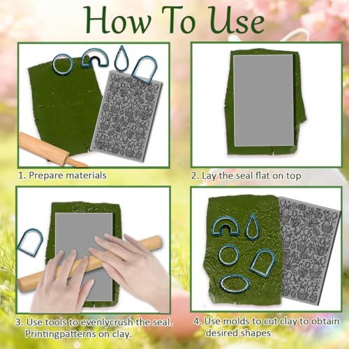 Tapis de texture en pâte polymère lapin de Pâques pour bricolage de bijoux
