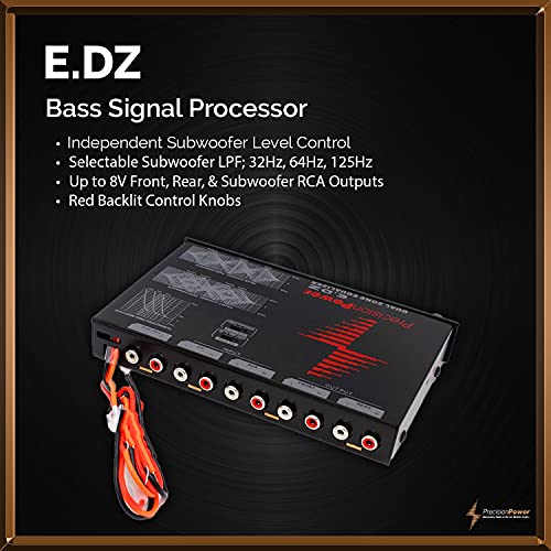 Precision Power E.DZ 7-Band Dual Zone Graphic Equalizer with Auxiliary Input and Independent Subwoofer Control