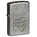 Produktbild Zippo Original Feuerzeug mit Lasergravur Ich Liebe Dich + Herzen Gravur Brushed Chrome Benzinfeuerzeug