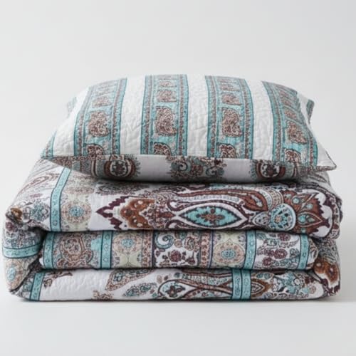 DaDa Bedding Bohemian Summertime Cozy Floral Bedspread Set - Paisley