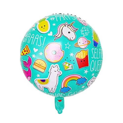 10 balões redondos de 45,7 cm, alpaca arco-íris, balões de alumínio de alumínio para decoração de fe