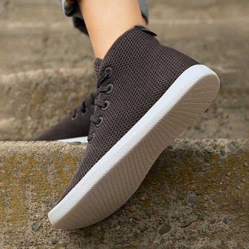 Allbirds Women’s Tree Topper, Lightweight High-Top Sneaker, Breathable Everyday Casual Shoes - Hazy Pine (Blizzard Sole) - 6 Medium