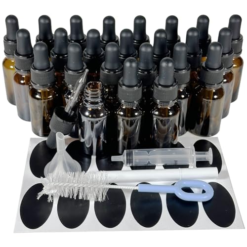 PIPIBA (24個入り) 15mlスポイトボトル ガラス製遮光瓶 アロマオイル瓶 エッセンシャルオイルボトル ピペットボトル ドロッパーボトル 香水瓶 (茶色)