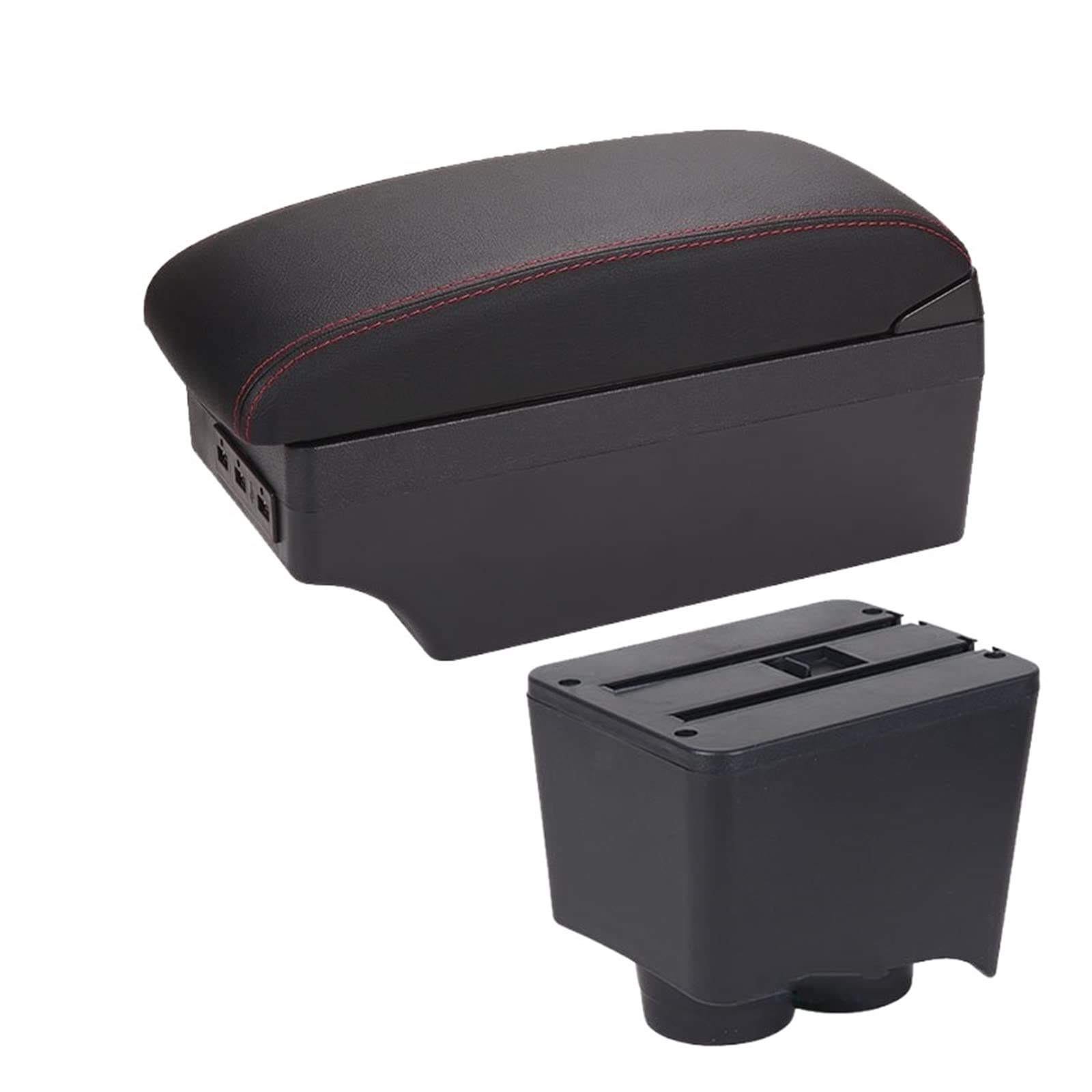 Baiqimv For VW For Polo 9N 3 2002-2009 Car Armrest Box Retrofit Parts Storage Box Car Interior Accessories USB(A1 7USB)