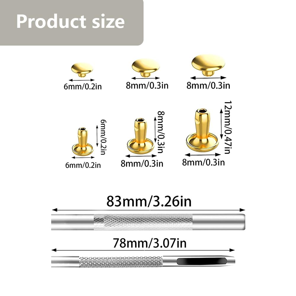 Kit 360 Rivetti In Pelle - 4 Colori E 3 Formati, Con Pinze Per Fai Da Te - Foto 7