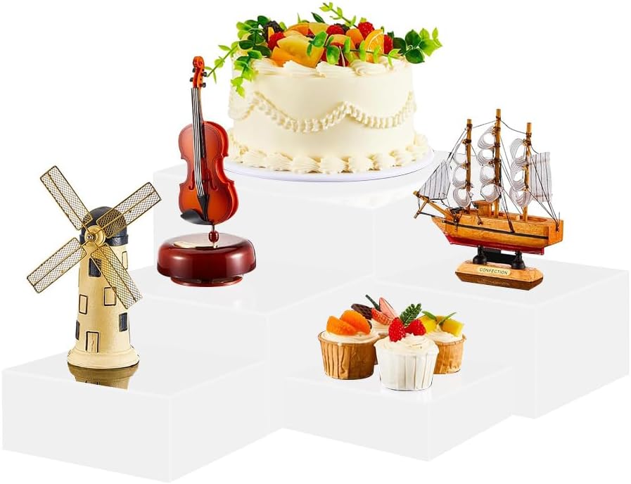 5 Pcs Acrylic Cube Boxes Display...