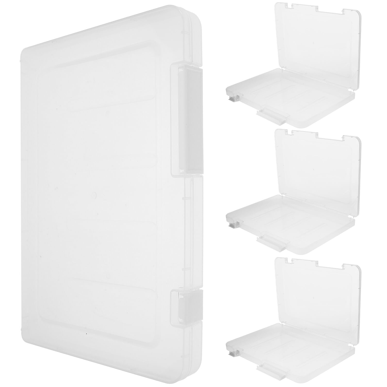 SHINEOFI Caja de Almacenamiento de Plástico Pp para Oficina y Escuela, Organizador de Archivos A4 de Gran Capacidad, Juego de 4 Piezas para Mantener Escritorio Ordenado