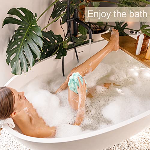10 Pack Loofah Bath Sponge Luffa,50G Exfoliating Shower Pouf Balls For Women,Men,Scrubber Cleaning Loofah Bathing Accessories #TOP4