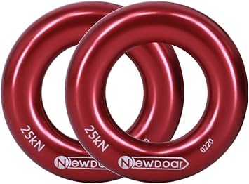 NewDoar Rappel Ring 25kN Gold Large O-Ring Rope Connector for Rock Climbing Arborist Rescue Hammock and Slackline