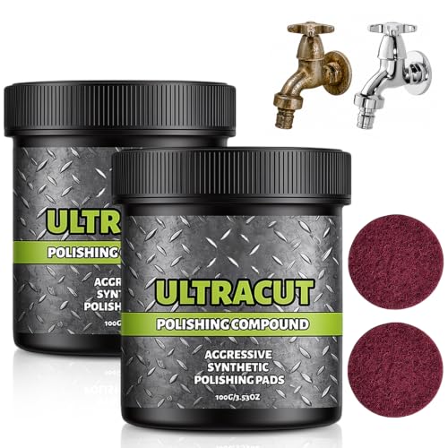 2Pcs Ultracut Polishing Compound,All-in-One Surface Restoration Polish,Furniture Surface Polishing and Multi-Surface Scratch Remover Compound for Leather Wood Marble Countertop Cookware