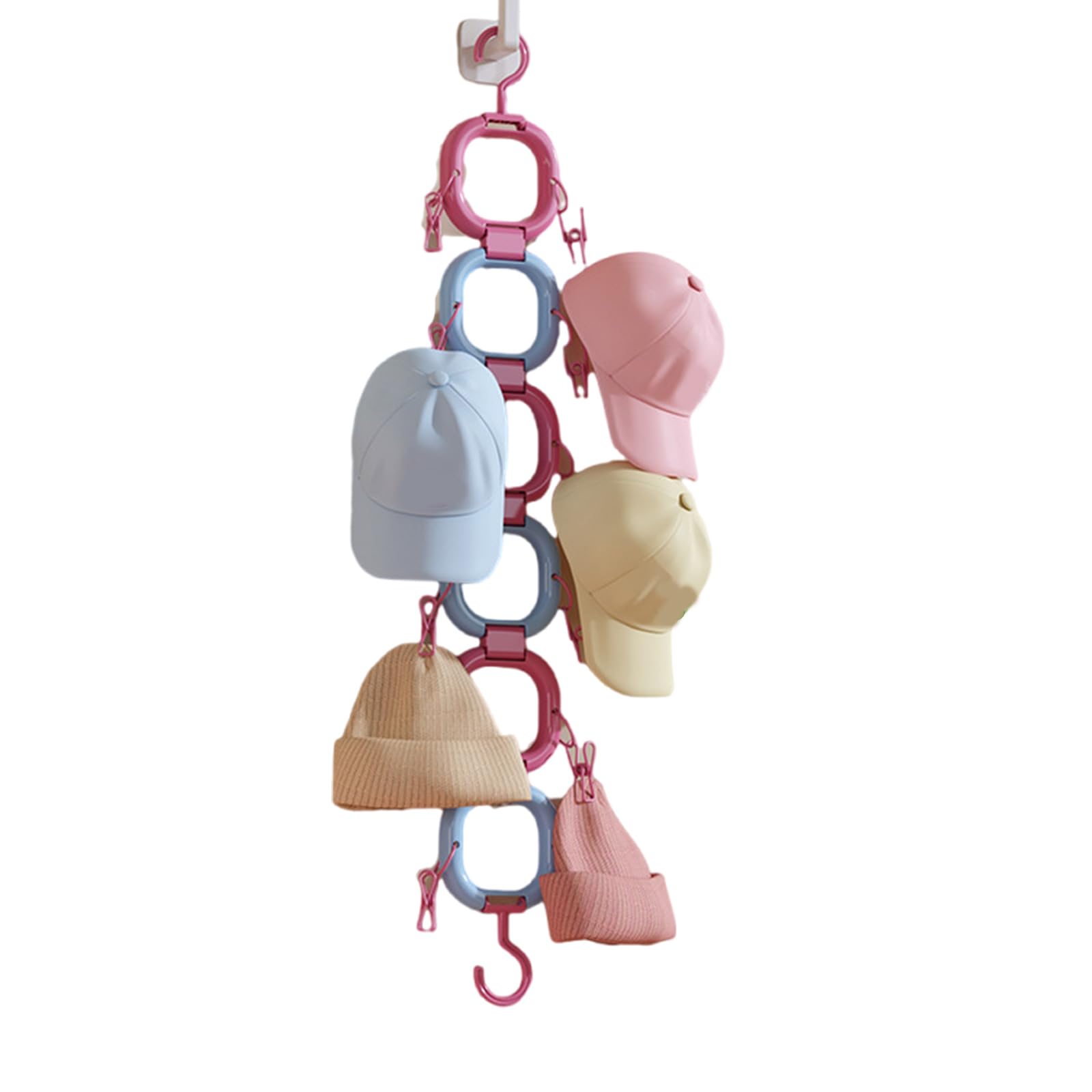 Jazuaiao Door Mounted Organiser for Caps Scarves Bags Baseball Hat Holder for Bedrooms Space Saving Decorative Accessory Hanger Hat Organiser for Baseball Caps