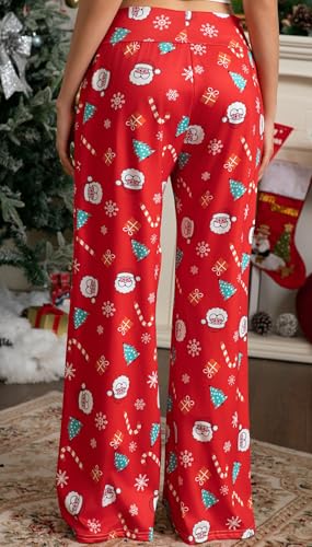 Image of Women Pajama Pants Comfy Lounge Wide Leg Casual Stretch Palazzo Drawstring Pj Bottoms Pants S-3XL