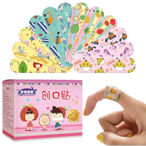 120 Piezas De Tiritas Infantiles Animadas, Impermeables Y Sin Látex, Tiritas Infantiles, Vendas De Yeso, Compresas No Tejidas, De Colores Y Transpirables