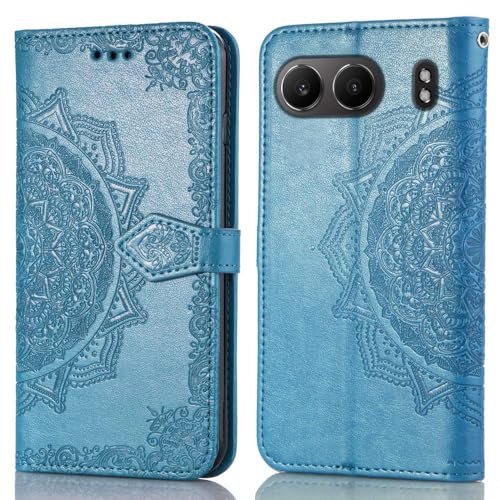 Image of ClickCase Queen Series for OnePlus Nord 4 5G Leather Flower Embossing Wallet Flip case Magnetic Closure Flip Cover for OnePlus Nord 4 5G (Sky Blue)