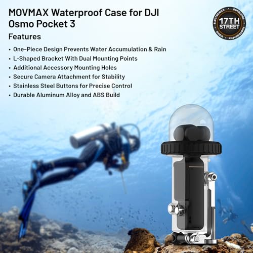 MOVMAX Blade Arm for DJI Pocket 3 – Shock-Absorbing Stabilizer Extension Mount for Smooth & Dynamic Shots with MOVMAX Waterproof Case for DJI Osmo Pocket 3 & Waith Cleaning Cloth Bundle Set by Movmax - Image 4