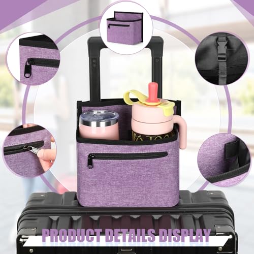 Image of Luggage Travel Cup Holder for Suitcase, Drink Carrier for Coffee Tumblers