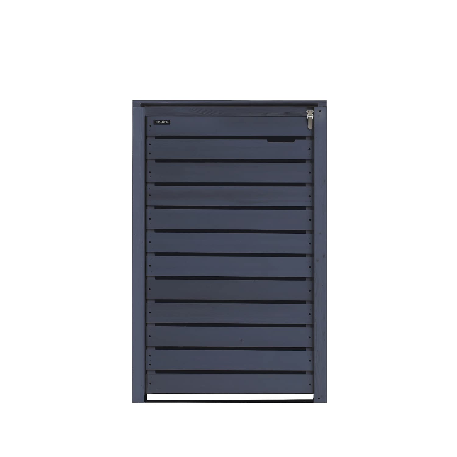 Cache-poubelle pour poubelles de 120 l en bois imprégné anthracite avec paroi arrière, armoire à poubelles (Hambourg 1 tonne)