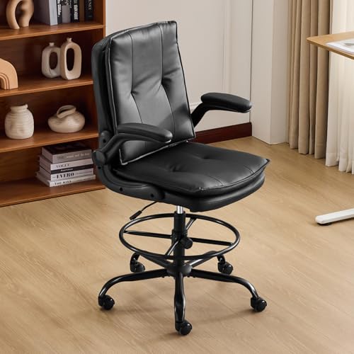 Karl home Tall Office Chair Drafting Chair (Black)