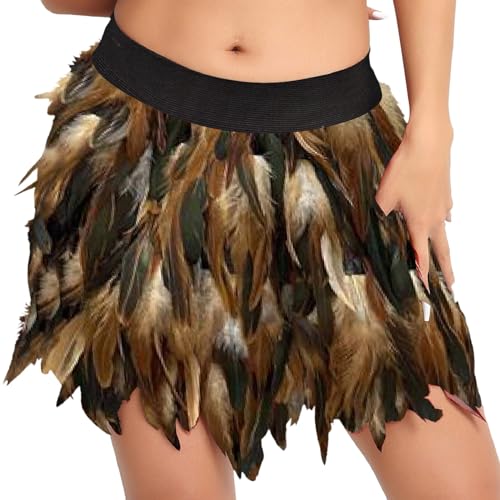 Jupe courte en plumes pour vêtement de performance de scène et danse moderne femme