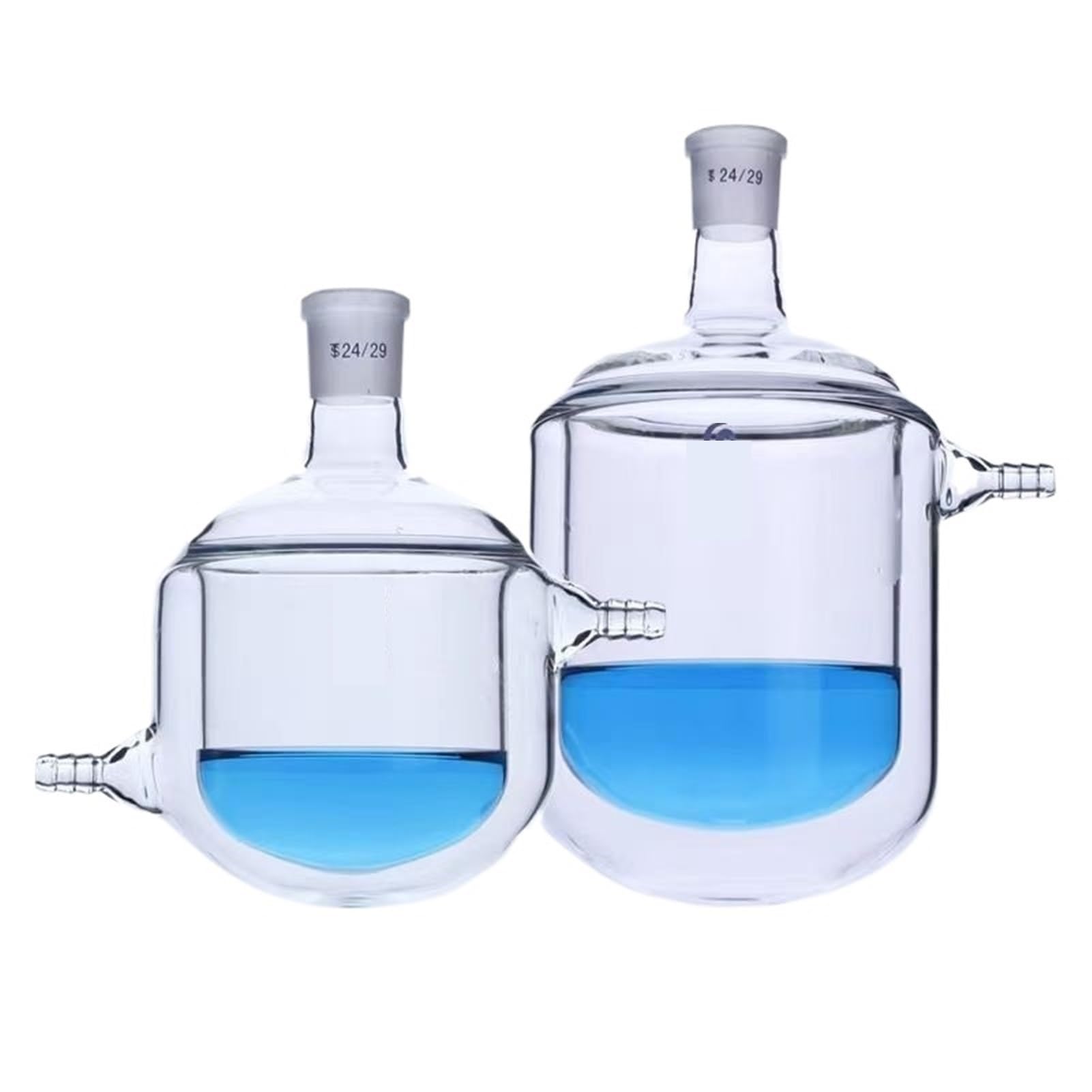 Wissenschaftlicher Kolben im Set, 1pc Flachen Boden Vier Mund Glas Ummantelten Reaktion Flasche Labor Doppel-Schicht Labor Reaktor Glaskolben(500mL 24x24x24x24)