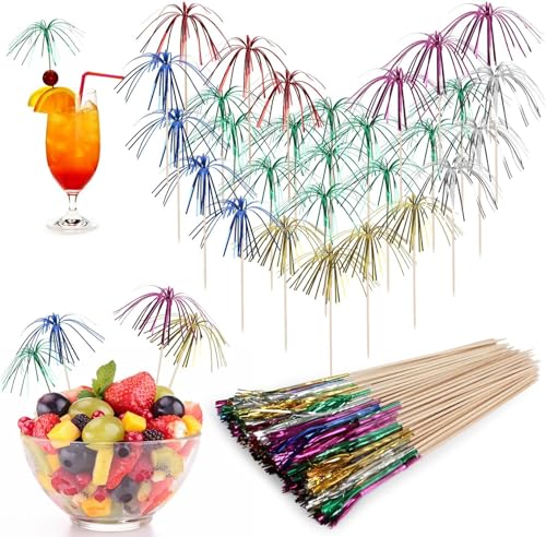 ZALAON 120 Stücke Cocktailspieße Cocktail Sticks，23cm Cocktail Picks für Dekorieren von Kuchen, Früchten, Getränken, Palme Cocktail PicksDie Bars, Partys und Oktoberfeste für perfekte Dekoration