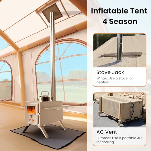 Image of Inflatable Tents for Camping, Large Blow Up Tent with Hand Pump, Easy Setup InflatableTent 4 Season Tent, Waterproof Oxford Air Glamping Tents for Camping Adult 4 /6 /8 /10 /12 Person