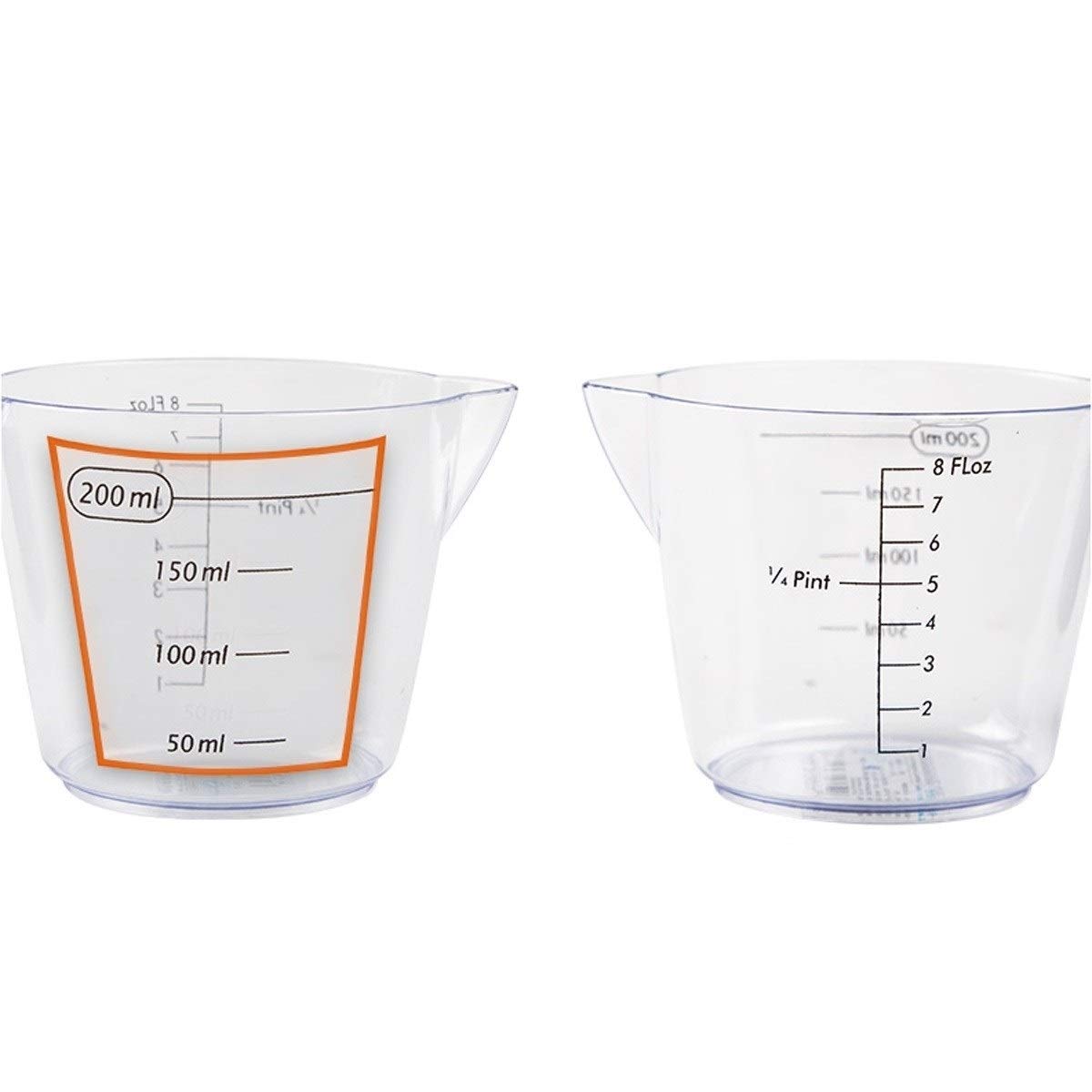 Autocollant Mural Tasse à mesurer-Tasse à mesurer en Plastique, Tasse à mesurer en résine, Tasse avec échelle avec Outil de poignée (Taille : 200 ML) (200 ML)