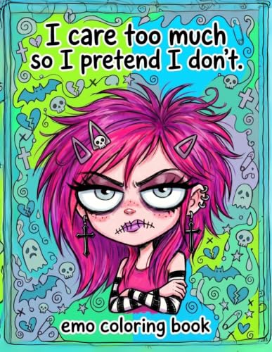 Emo Coloring Book for Adults: A Gothic & Alt Aesthetic Coloring Book with Edgy Y2K Emo Girls, Punk Rock, Creepy Cute & Dark 2000s Nostalgia Designs for Teens and Grown Ups (Whatever Eyes) image 2