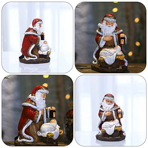 STOBOK Papai Noel Resina Natal Estátua Estatueta Decoração Natal Pé Pé Santa Figura Santa Boneca Col