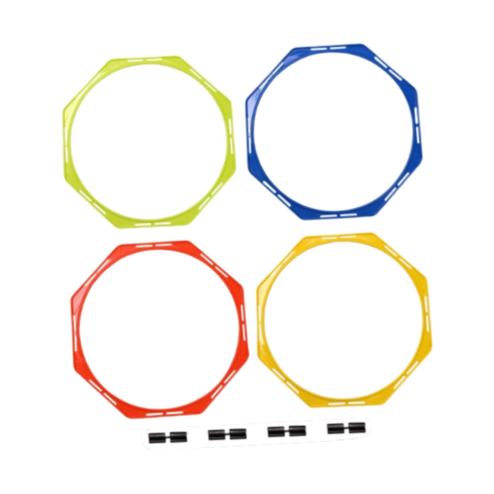 4 Anillos de, Equipo de Entrenamiento, Multiusos para Practicar Ejercicios de Juego de Pies Y Velocidad, Juegos de Fútbol.